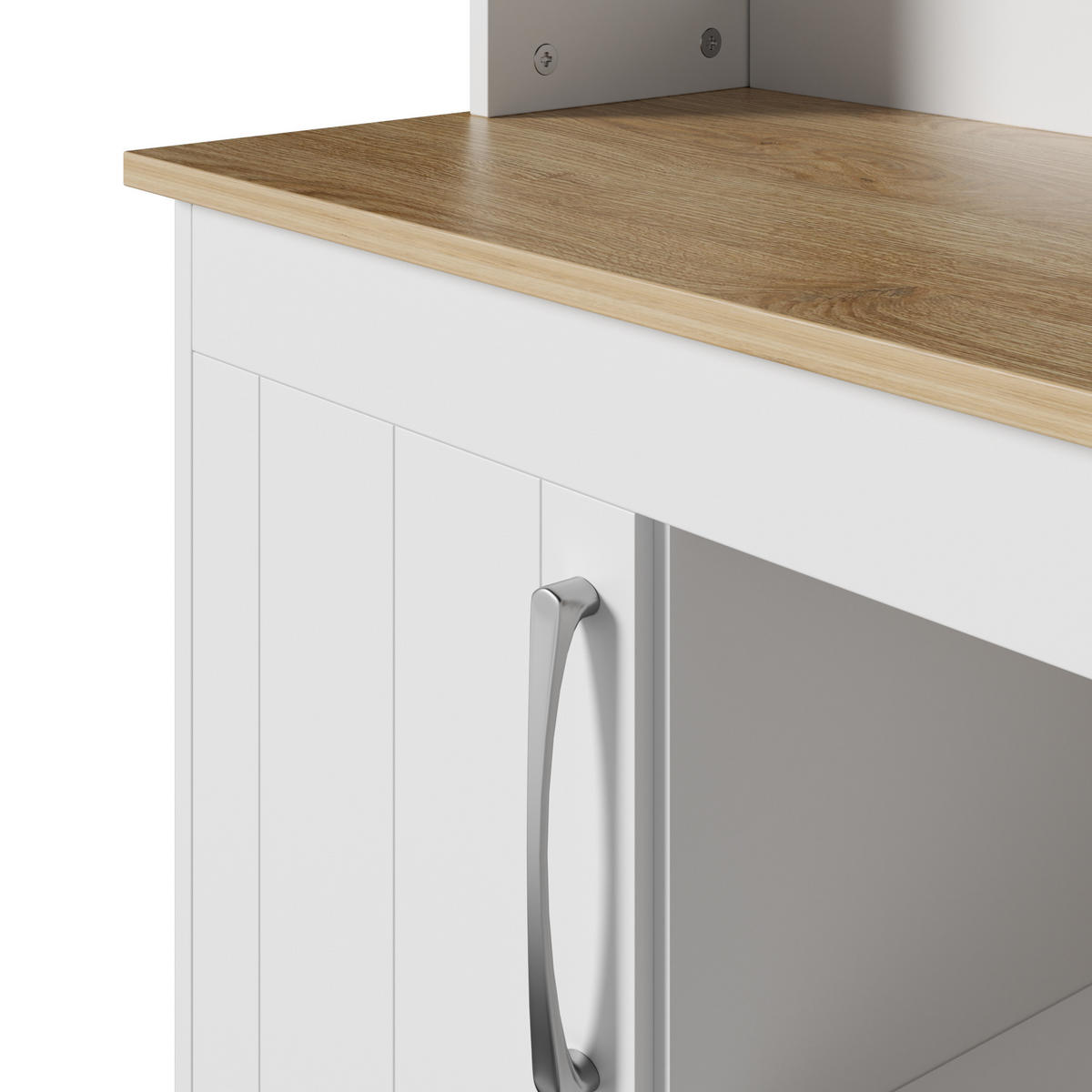 BUFFET Weiß Naturfarben 106/39/175 cm Glastüren Weinregal - Naturfarben, Holz (106/175/39cm) - PANGIVO