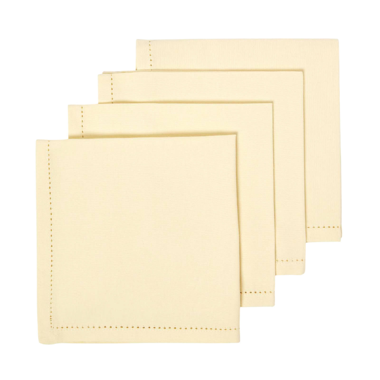 STOFFSERVIETTEN 4er-Set creme 45/45 cm, 100% Baumwolle - Creme, Textil (45/45cm) - Homescapes