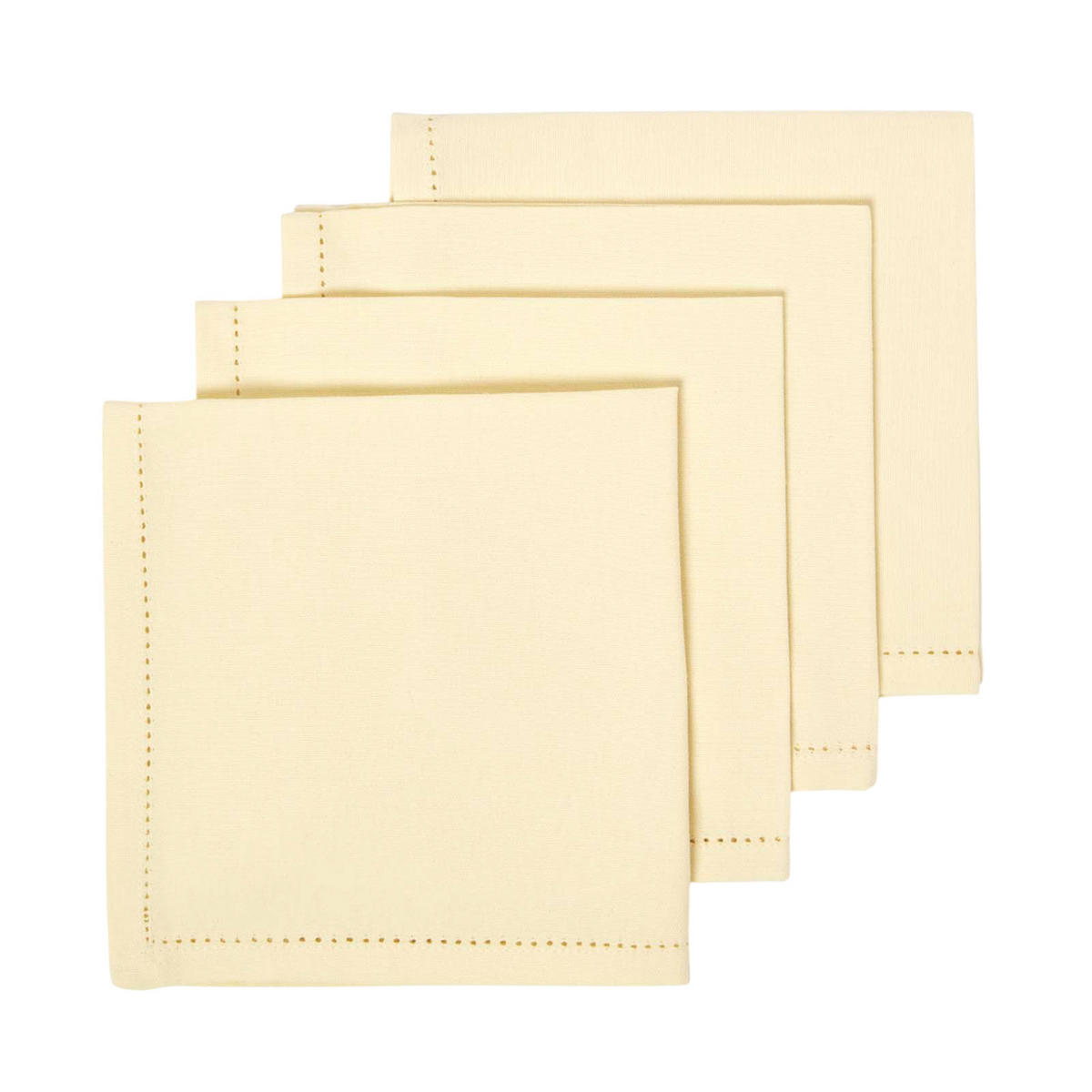 STOFFSERVIETTEN 4er-Set creme 45/45 cm, 100% Baumwolle - Creme, Textil (45/45cm) - Homescapes