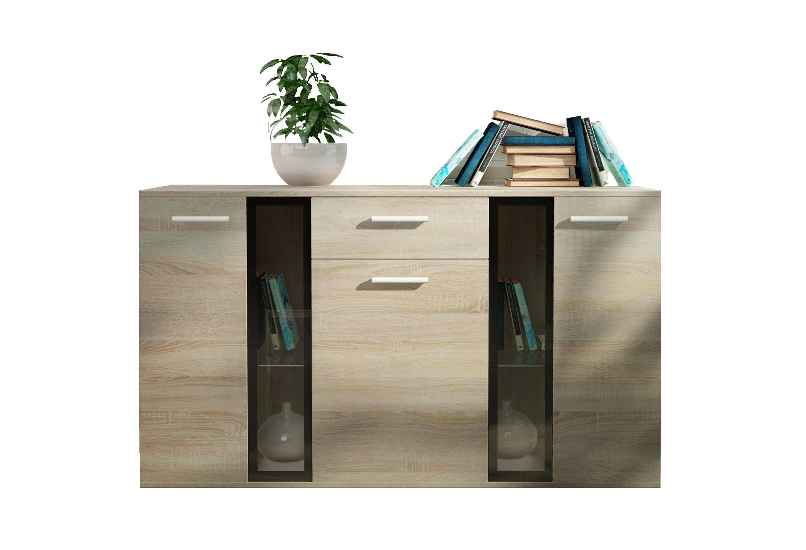 Meblini Sideboard Sonoma Eiche 140x80x40 cm