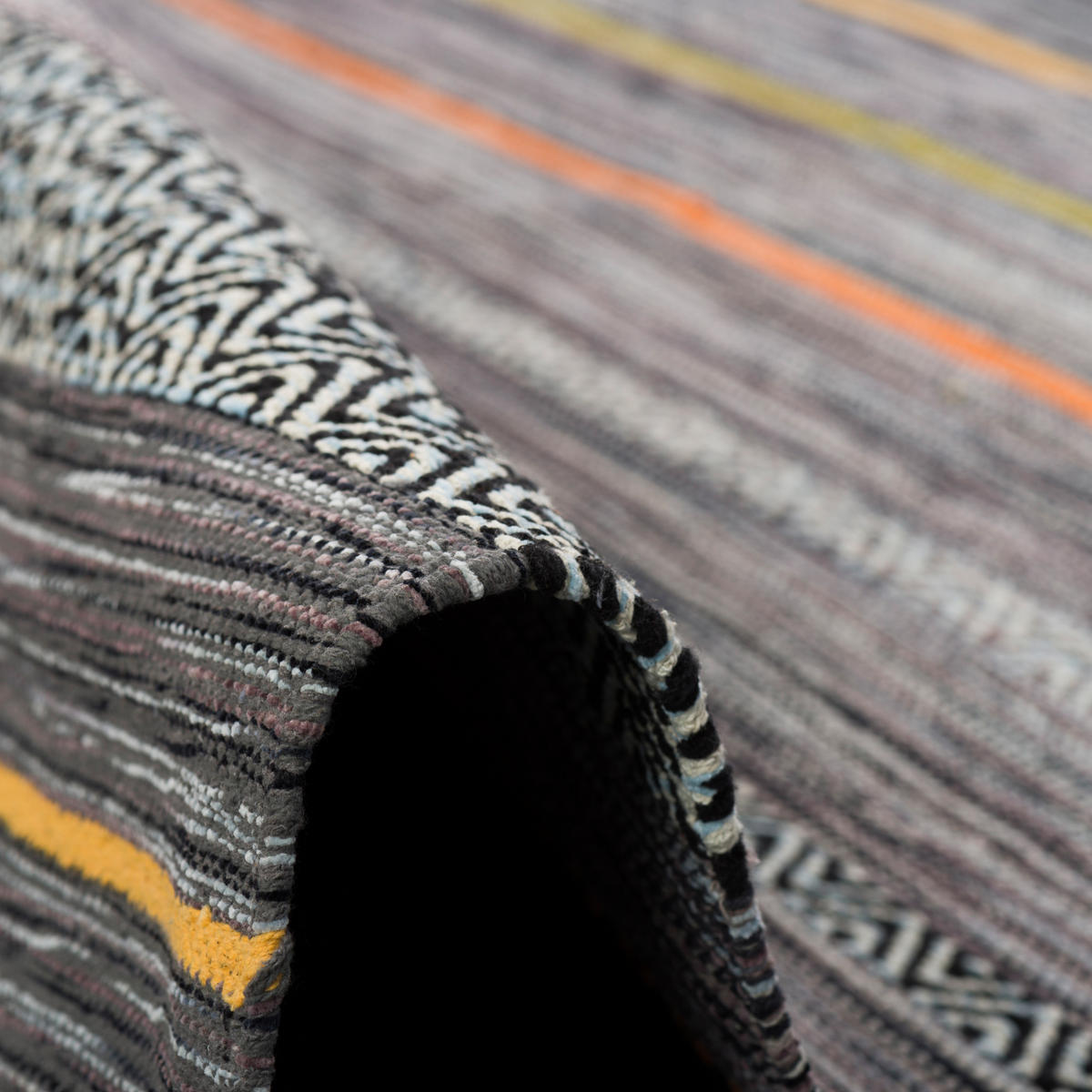 NATUR TEPPICH KELIM KALLEEN - Anthrazit, Textil (70/140cm) - Pergamon