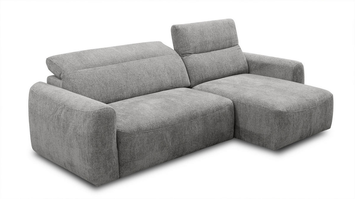 ECKSOFA NERO 4-Sitzer, platingrau - Schwarz/Grau, Holz/Textil (272/81/159cm) - Wozimo