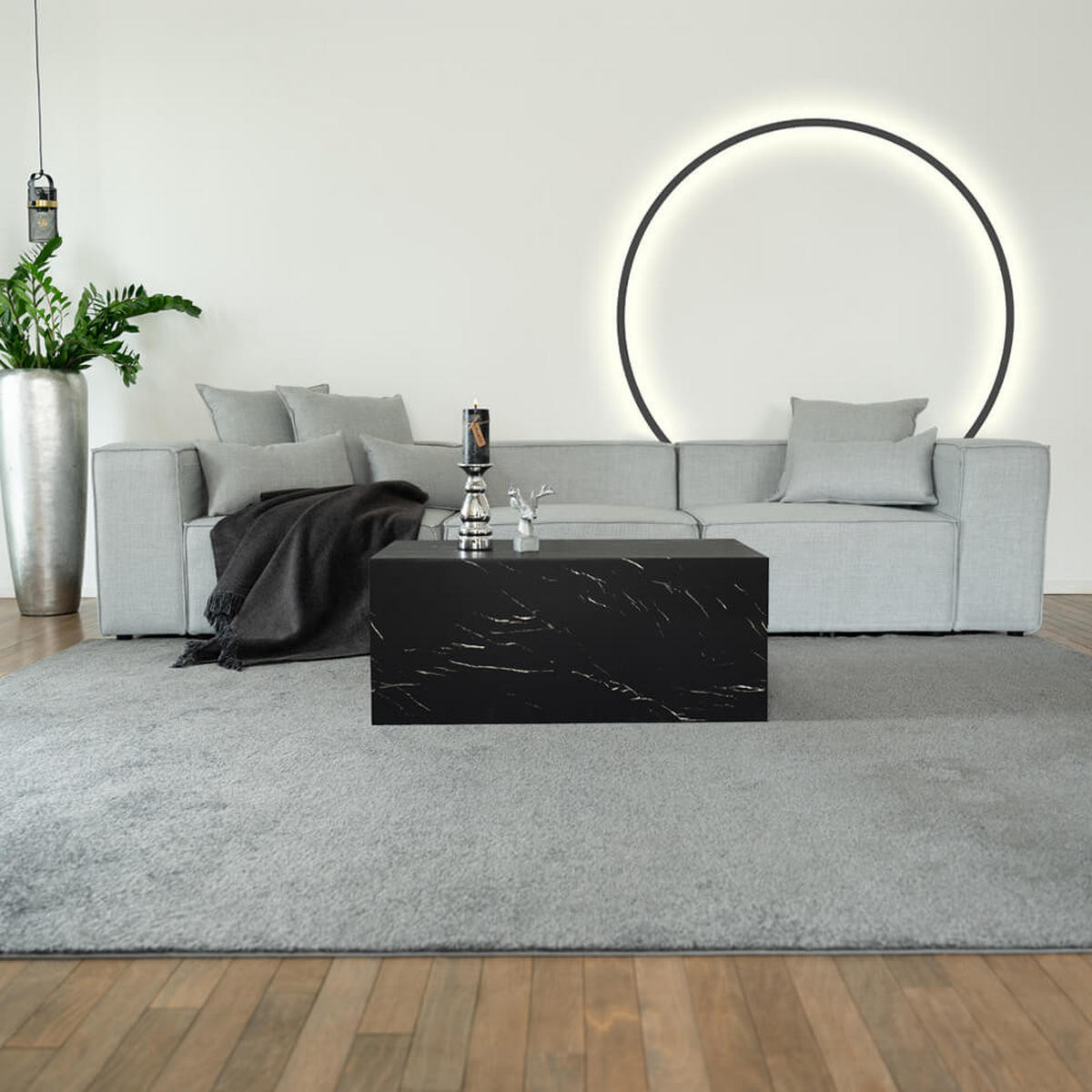 SOFA VERONA M - Hellgrau, M - Hellgrau, Kunststoff/Textil (327/70/120cm) - Home Deluxe