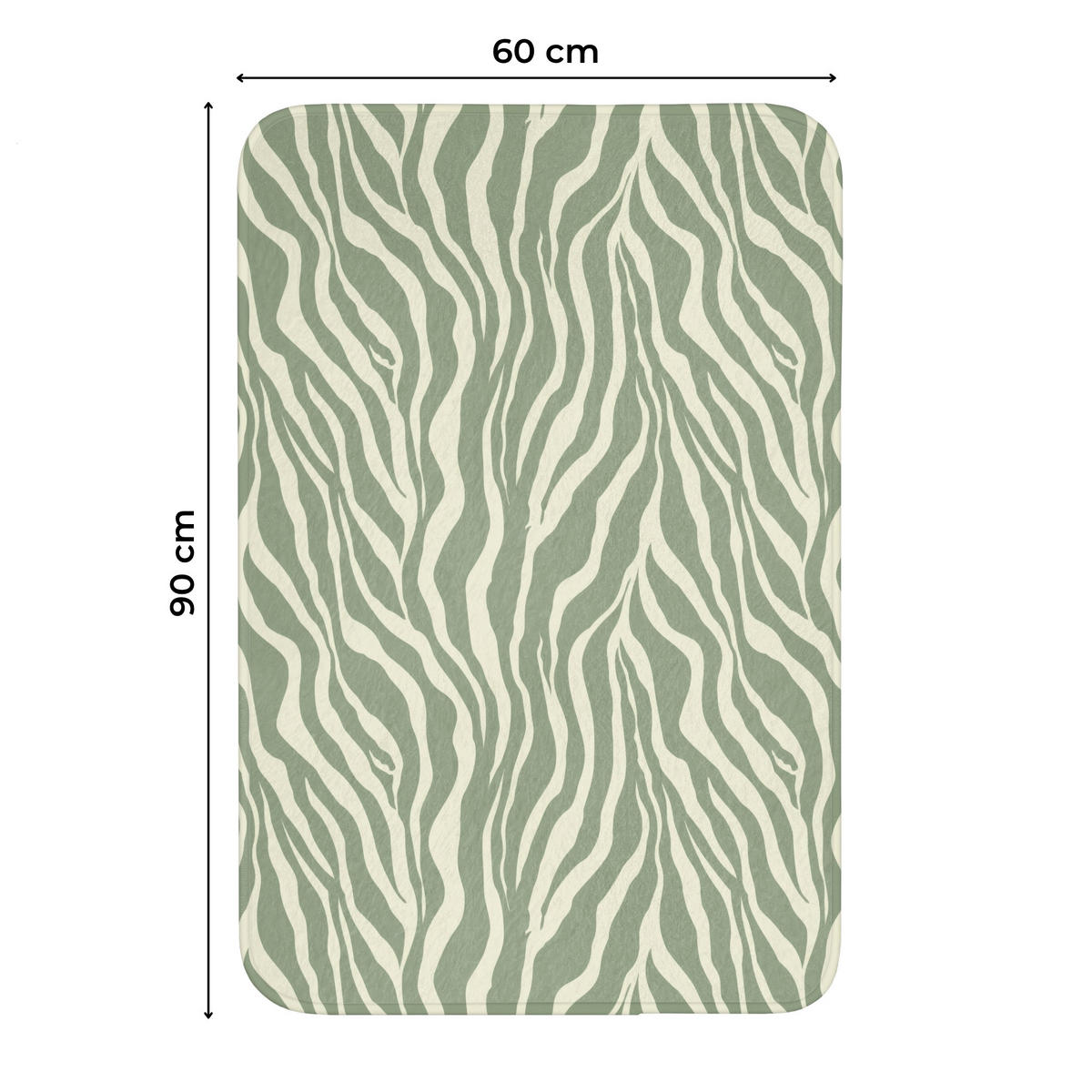 WC PŘEDLOŽKA Zebra - Motiv - zelená 60x90 cm - šalvějově zelená, textil/plast (60/1cm) - OnlyWow
