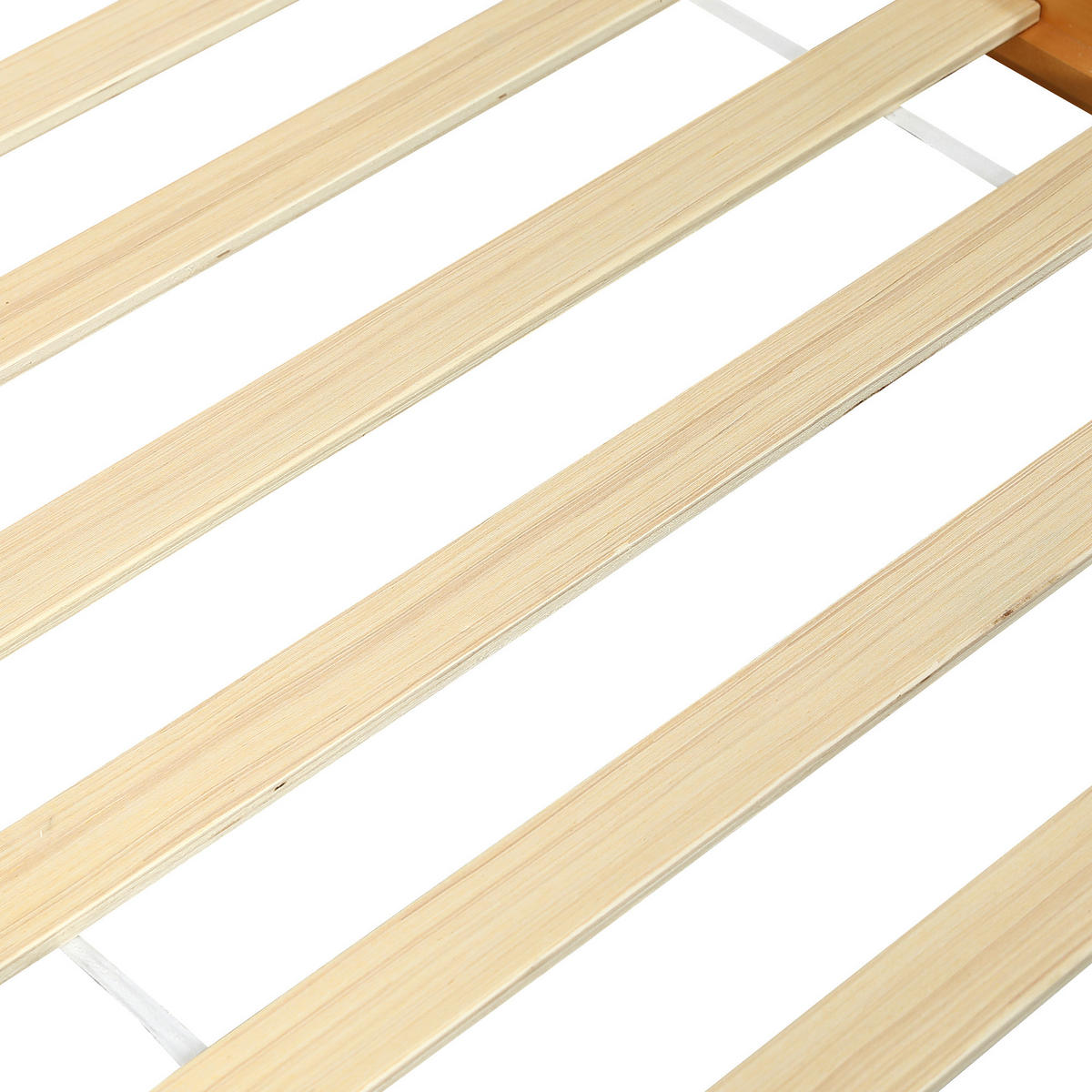 BETT 90/200 cm & 90/190 cm in Natur mit Ausziehbett und abgerundetem Kopfteil Holzdesign - Naturfarben, Holzwerkstoff (90/200cm) - STILVORA