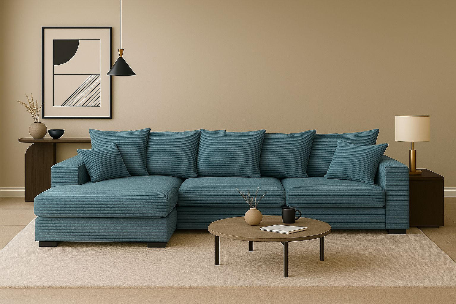 ECKSOFA Mit Schlaffunktion Und Bettkasten Couch L-form Gabon Stoff Zoom Hellblau Links - Hellblau, Holz (155/285cm) - Kaiser Möbel