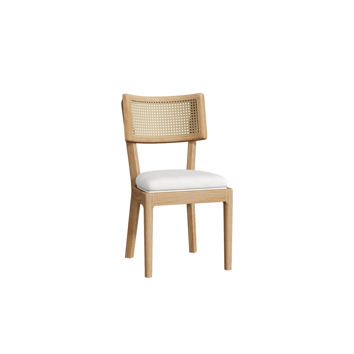 STUHL-SET DE-35797 2 Stück mit Rattan-Lehne Holzfarbe - Naturfarben, Holz (58/88/50cm) - ComfortXL