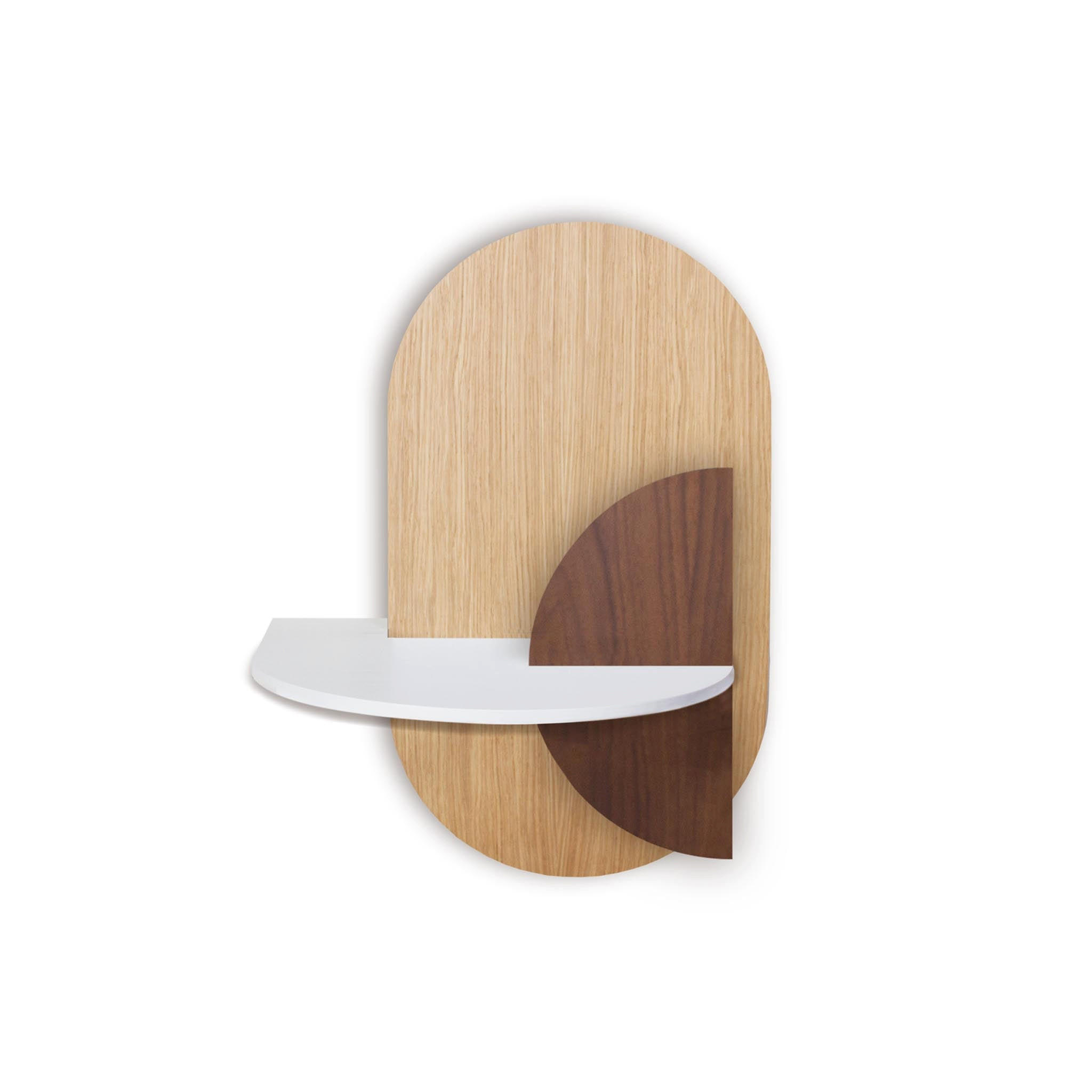 NACHTSTAND ALBA mit versteckter Aufbewahrung Oval - Eichefarben/Walnussfarben, Holz (60/55/45cm) - Woodendot