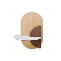 NACHTSTAND ALBA mit versteckter Aufbewahrung Oval - Eichefarben/Walnussfarben, Holz (60/55/45cm) - Woodendot