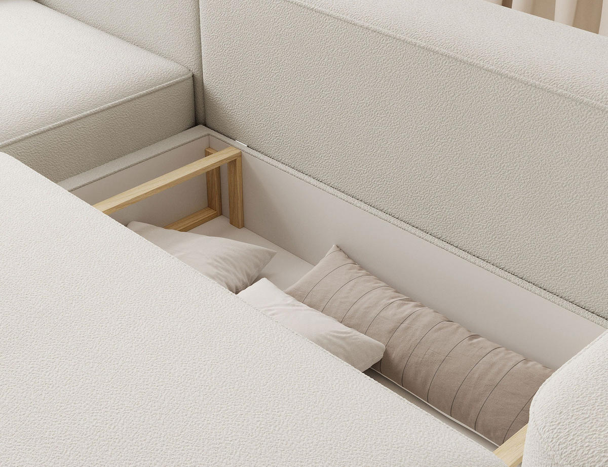 ECKSOFA RUMA - Creme (Amore 01) - Creme, Holzwerkstoff (285/180cm) - Möblo