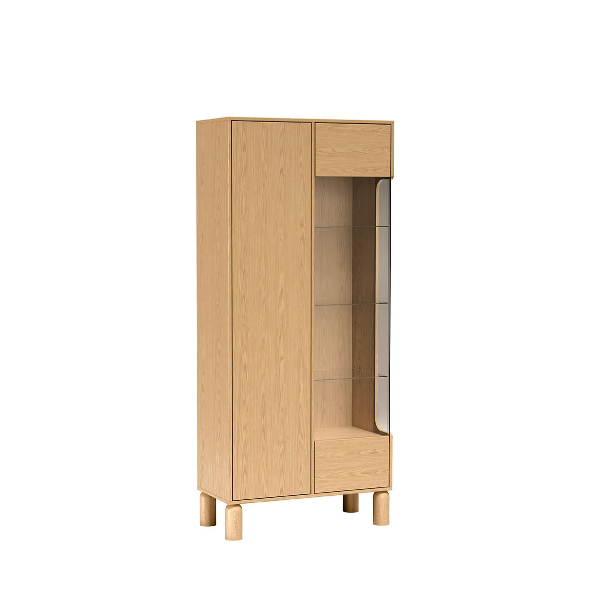 VITRINE Sanden SN-4 Artisan-Eiche/Schwarz - Multicolor, Holzwerkstoff (89/19.7/40.6cm)
