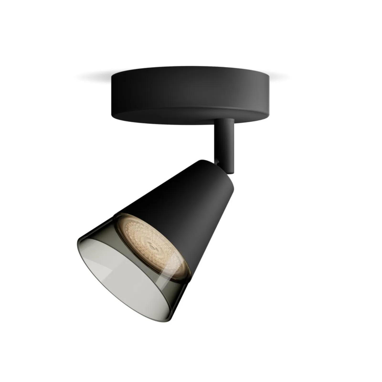 DECKENLEUCHTE Cleft Schwarz-transparent - Schwarz, Glas (4.7/4.7/10cm) - Philips