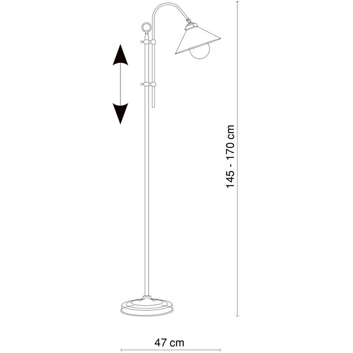 LED STEHLEUCHTE Altmessing Opal - Messingfarben, Glas/Metall (47/23/170cm) - Globo Lighting