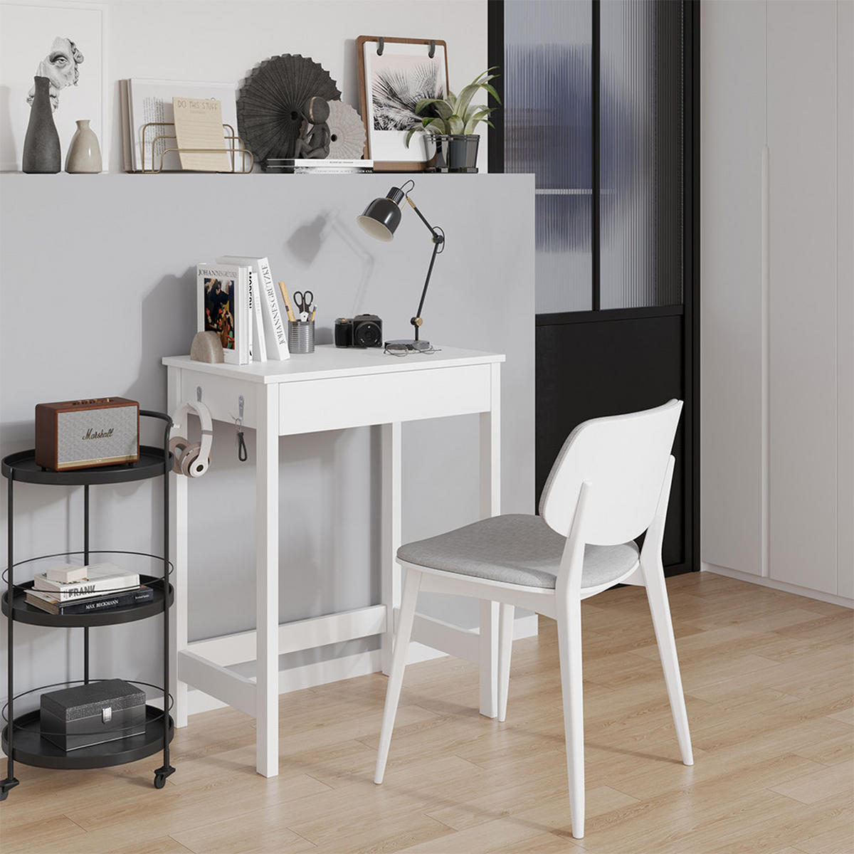 SCHREIBTISCH Surrey Weiß 60 x 40 cm mit Schublade - Weiß, Holzwerkstoff (40/60/76.5cm) - Vicco