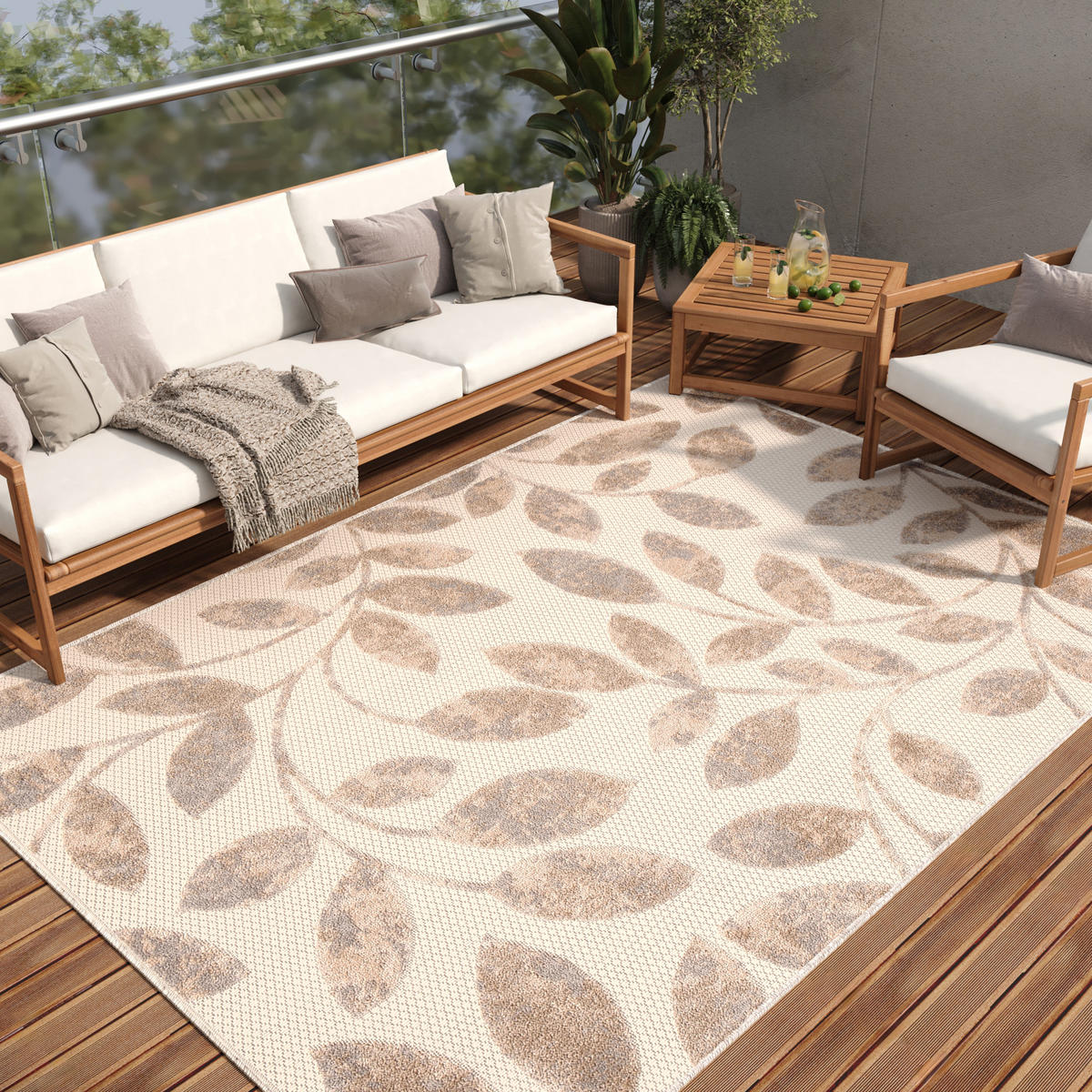 TEPPICH PATIO Creme 200/300 cm - Creme, Kunststoff (200/300cm) - Tapiso