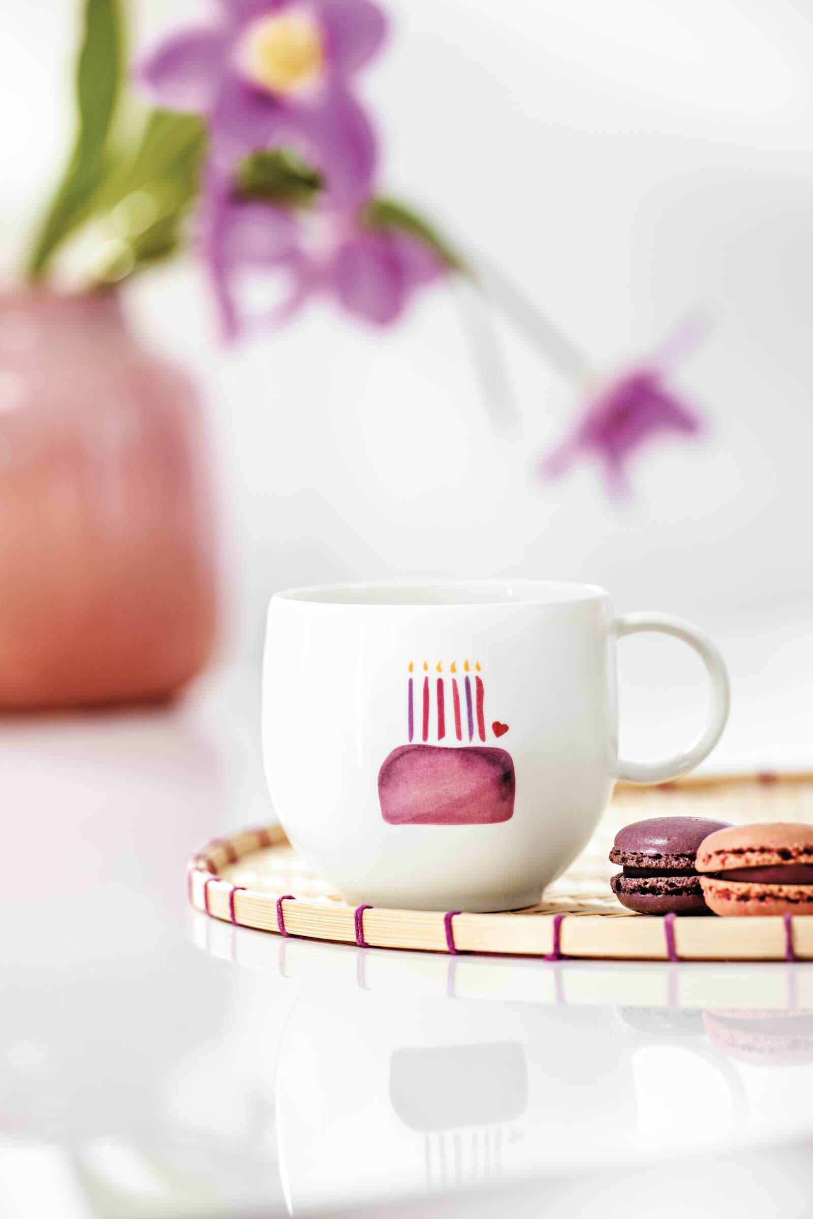 HENKELBECHER HAPPY BIRTHDAY With Love weiß-rot 290 ml 6er Set - Rot/Weiß, Keramik (0.29L) - Villeroy & Boch
