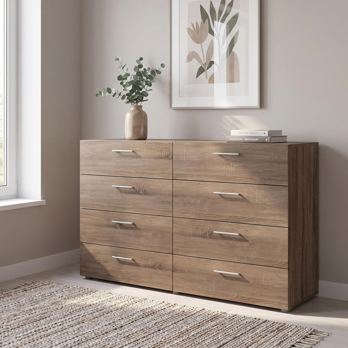 KOMMODE, Pepe, Trüffel, Holzwerkstoff, 140 x 40 x 82 cm - Trüffeleichefarben, Holzwerkstoff (140/82/40cm) - ebuy24