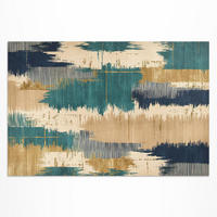 TEPPICH 150x225 cm Abstrakte Farbspuren Retro Effekt - Petrol, Kunststoff (150/225cm) - Wallfluent