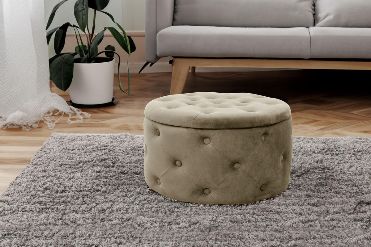 POLSTERHOCKER Beige 55/30/55 - Beige, Textil (55/30/55cm) - RAUMHIRSCH FURNITURE