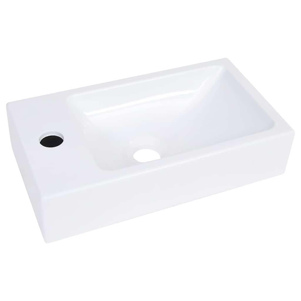WASCHBECKEN Lang 40/22/9 cm - Weiß, Glas (40/9/22cm) - Nettlife