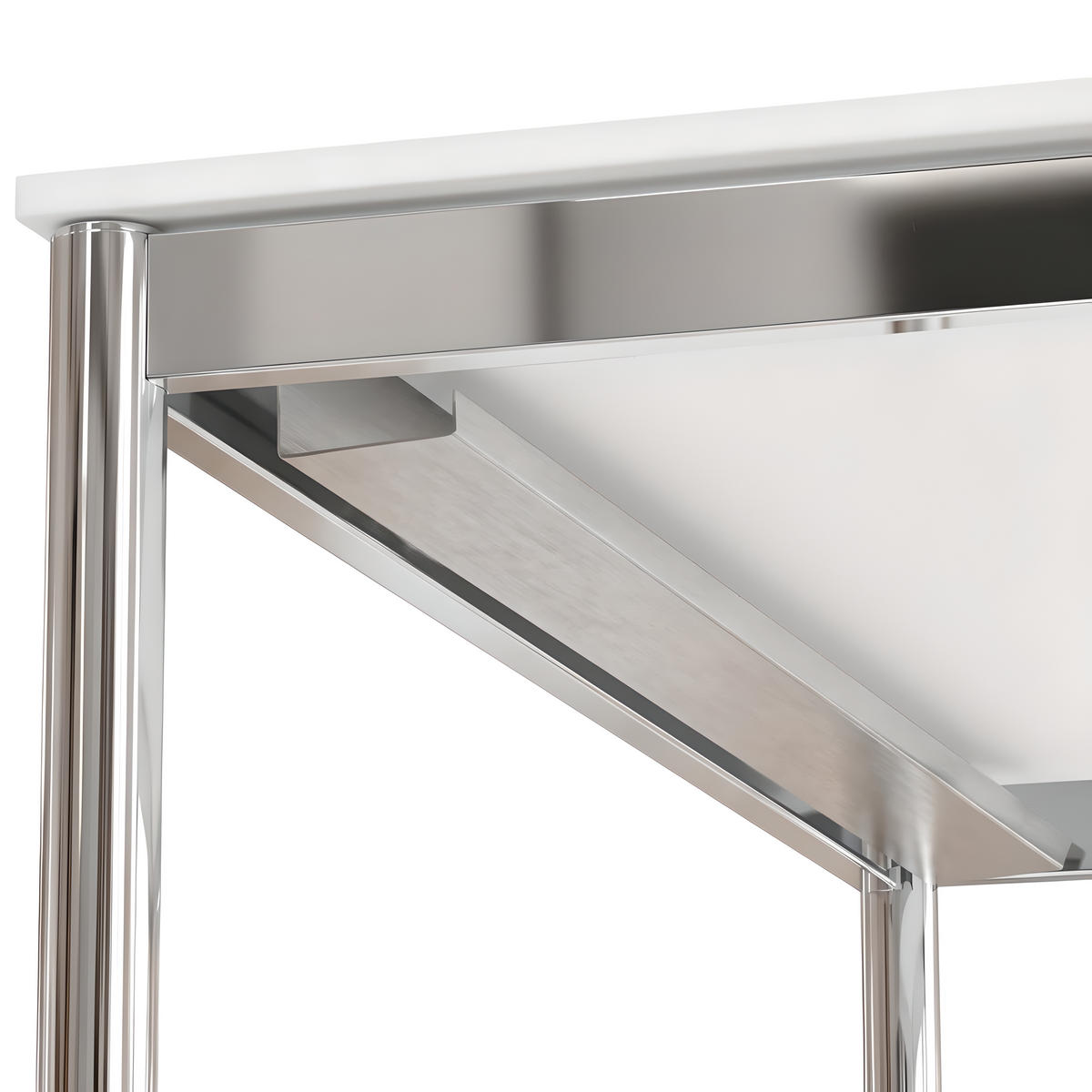 SCHREIBTISCH VST1 200 x 80 cm Weiß – höhenverstellbar - Chromfarben/Weiß, Holzwerkstoff (200/80/75.5cm) - Versee