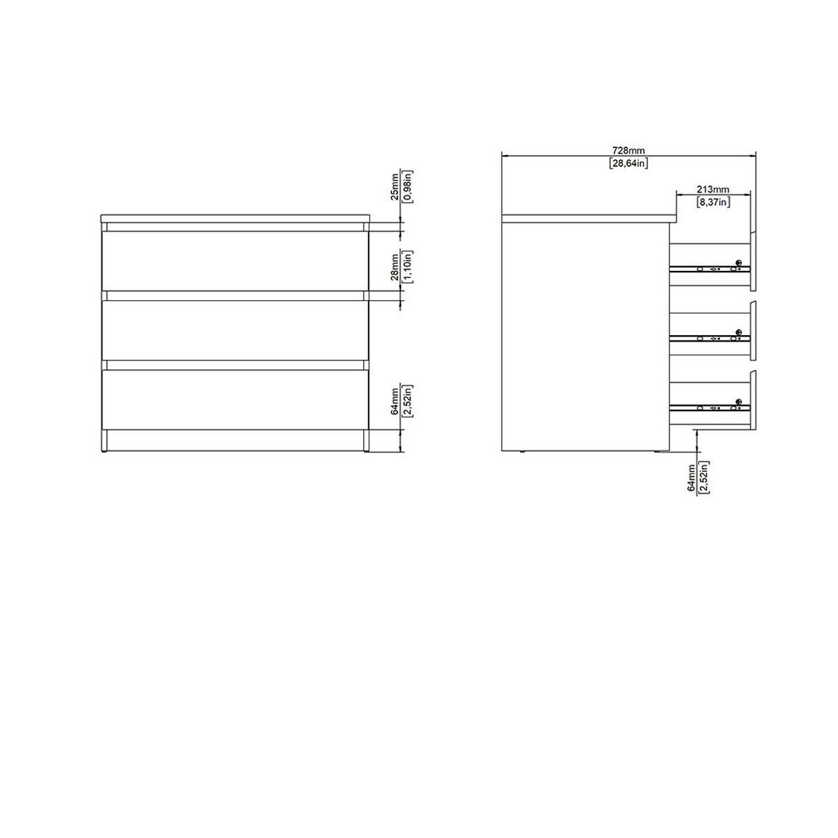 KOMMODE, Naia, Schwarz, Holzwerkstoff, 77 x 50 x 68 cm - Schwarz, Holzwerkstoff (77/68/50cm) - ebuy24
