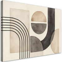 LEINWANDBILD Geometrische Formen Aquarell 120x80cm - Beige, Textil (120/80cm) - Feeby