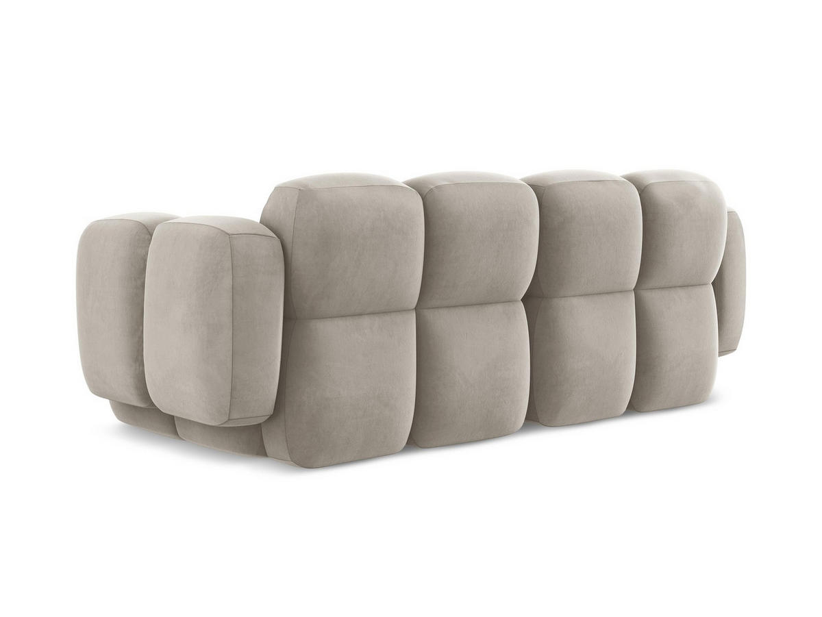 2-SITZER SOFA Samt Stoff Grau - Taupe/Schwarz, Holzwerkstoff/Kunststoff (210/72/115cm) - Makamii