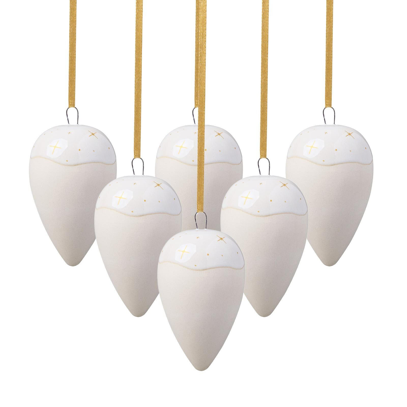 ORNAMENTE TROPFEN Winter Glow beige 6er Set - Beige, Keramik (5/7.7/5cm) - like.Villeroy & Boch