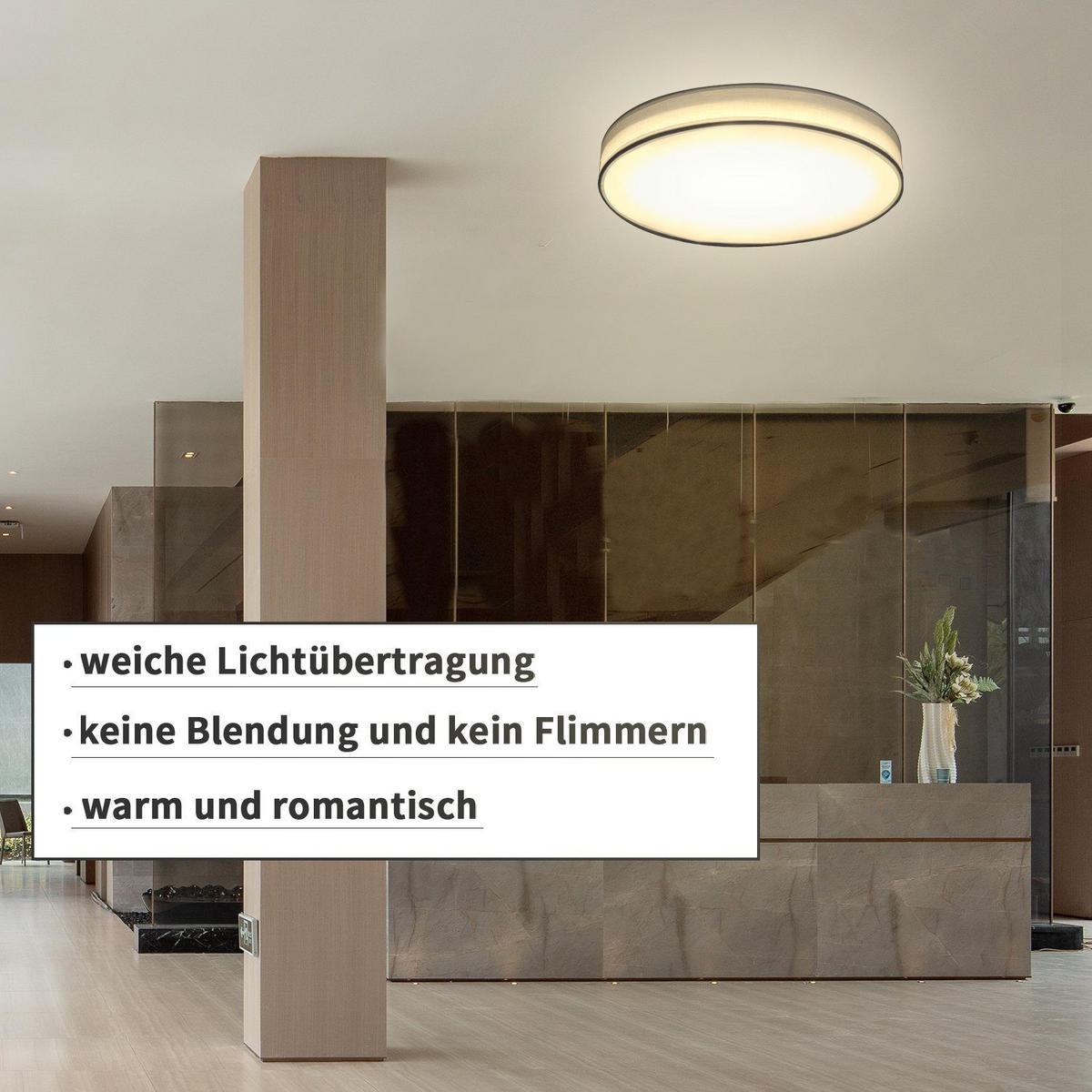 LED-DECKENLEUCHTE Alvira 30/30/6 cm - Weiß, Textil (30/30/6cm) - Nettlife