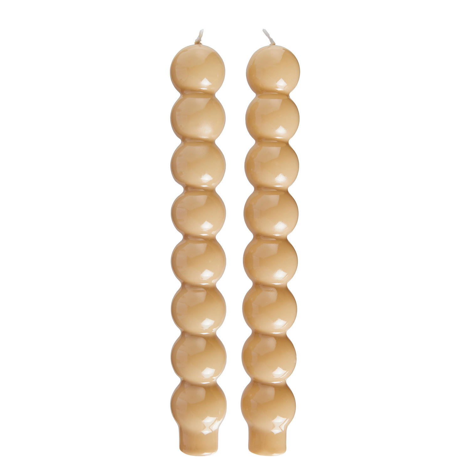 STABERZEN (2er Set) Bubbles - Beige, Paraffin (3.5/24/3.5cm) - Butlers