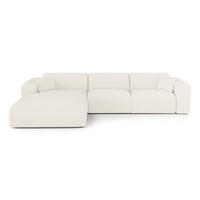 ECKSOFA LINKS Bouclé-Stoff Creme 299cm - Creme, Textil (165/280cm) - Sia Home