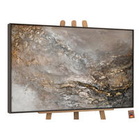 GEMÄLDE Universum II Schattenfugenrahmen Grau 140x100 cm - Grau, Holz (140/100cm) - YS-art gallery
