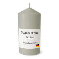 STUMPENKERZE Ø7cm x 15cm Taupe 1er Pack - Taupe, Naturmaterialien (15cm) - HS Candle