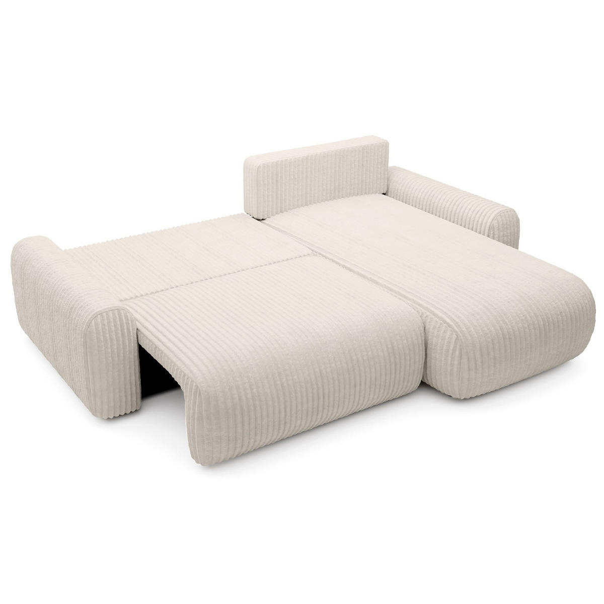 ECKSOFA Lelu Creme beidseitig - Creme/Schwarz, Kunststoff/Textil (245/165cm) - Selsey
