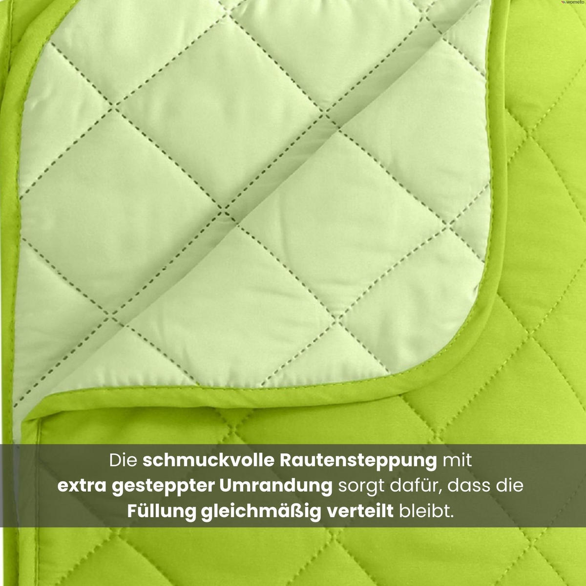 KINDER-SOMMERBETT Steppbett hellgrün - Grün, Textil (135/200cm) - wometo