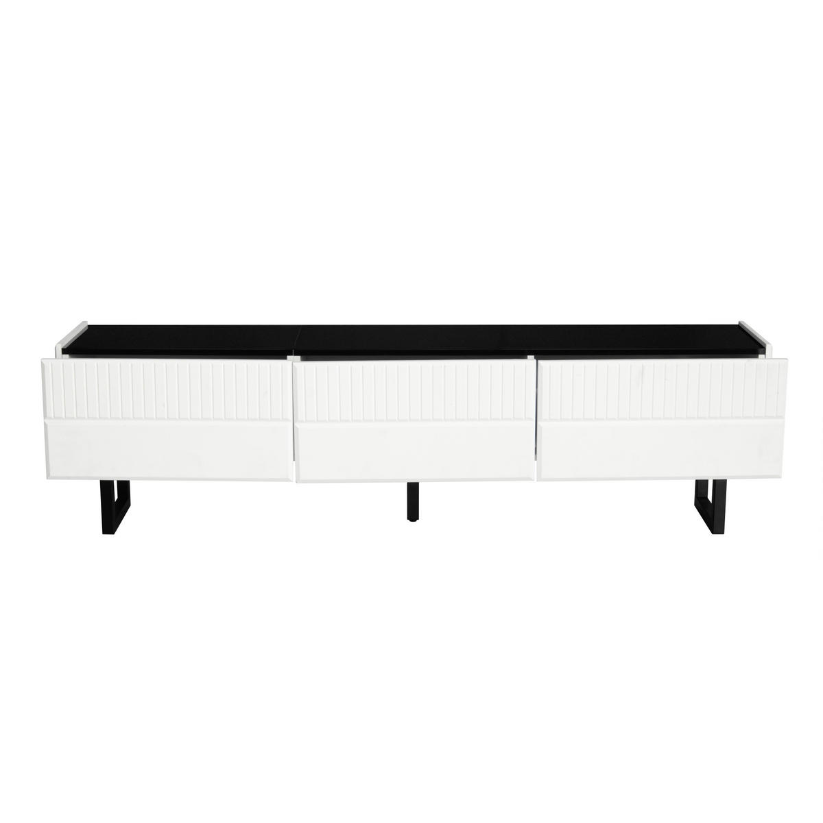 WOHNZIMMERMÖBEL-SET TV-Schrank und Couchtisch Schwarz/Weiß 2-tlg. - Schwarz, Holzwerkstoff (50.5/41/110cm) - Beauniv