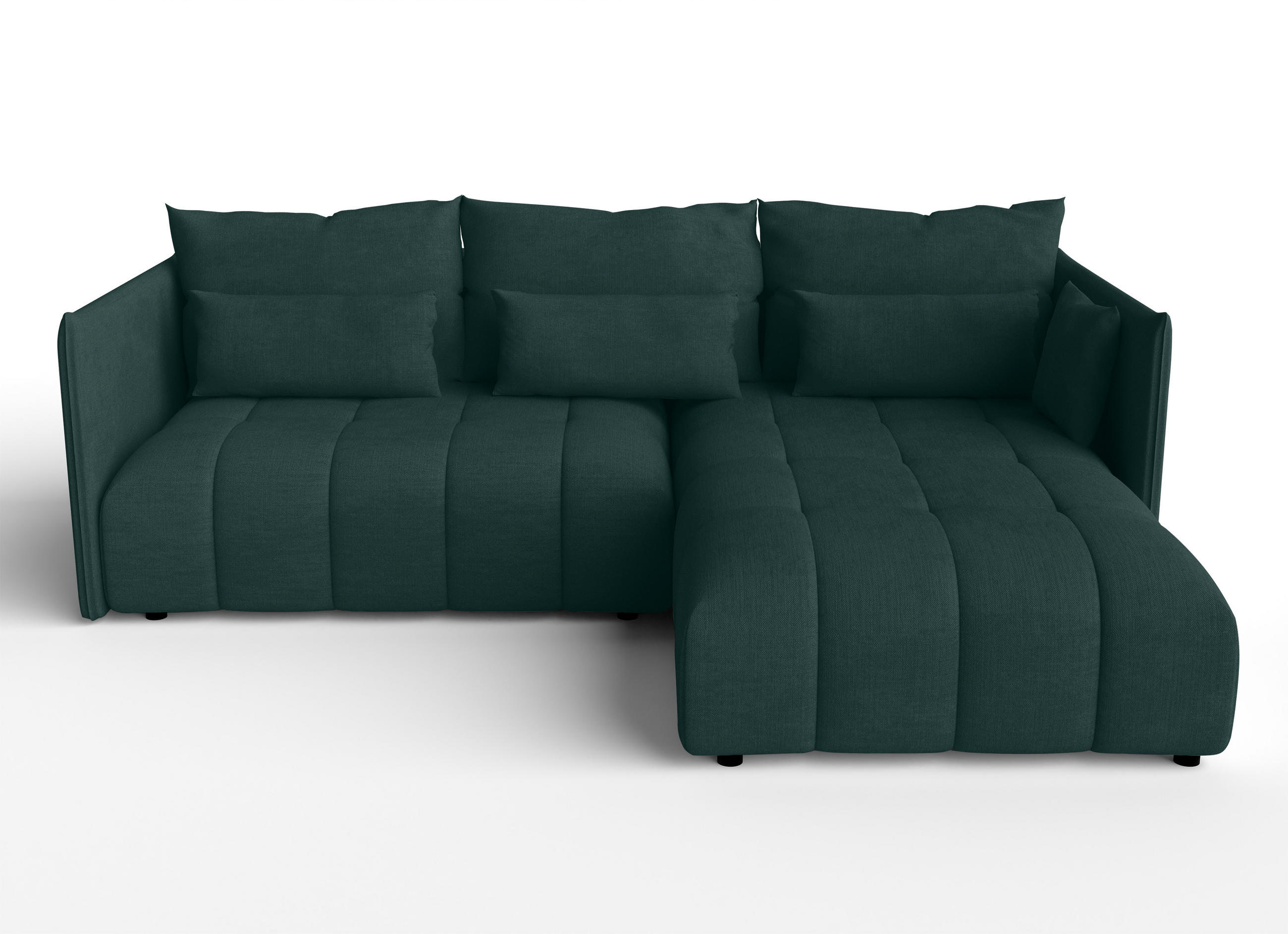 ECKSOFA L Form Cosmova Grün 245/182/83 cm mit Schlaffunktion - Schwarz/Grün, Kunststoff/Textil (245/182cm) - AX Living