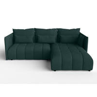 ECKSOFA L Form Cosmova Grün 248/180/83 cm mit Schlaffunktion - Schwarz/Grün, Kunststoff/Textil (248/180cm) - AX Living