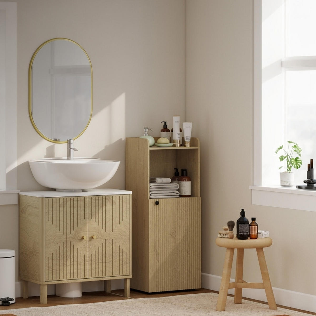 MIDISCHRANK 40/31/104 cm aus Holzwerkstoff mit verstellbarem Einlegeboden Eichenfarben - Eichefarben, Holzwerkstoff (40/104/31cm) - Modenvie