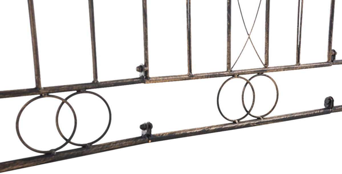 GARTENZAUN Linus 4er Set Antik 124x1x116cm Metall Bronze Steckzaun - Bronzefarben, Metall (124/116cm) - DELUKE