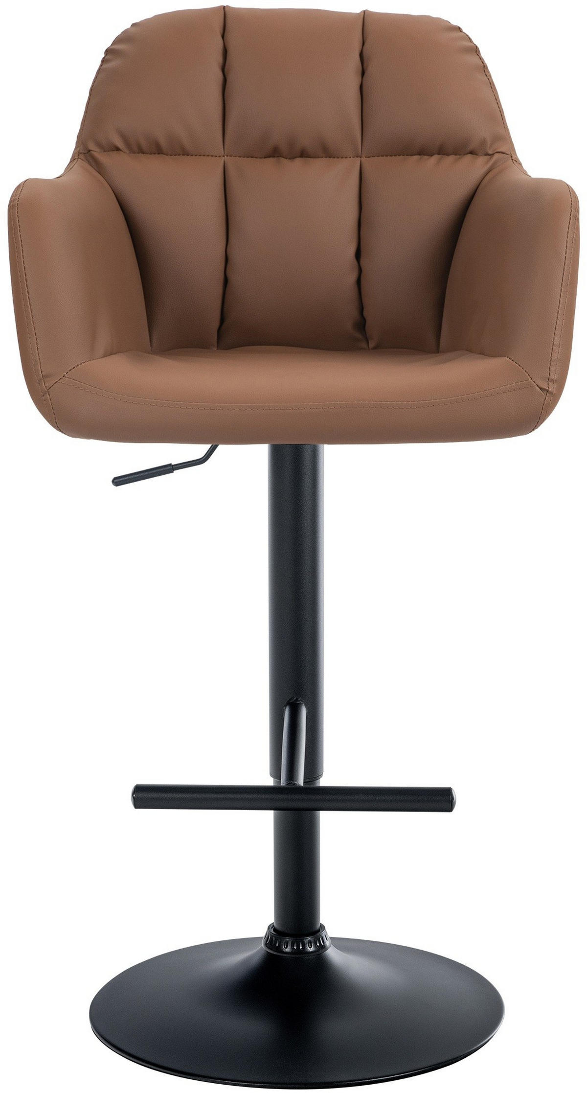 BARHOCKER Natoma Kunstleder 97-118 cm hellbraun - Hellbraun, Leder (57/97/59cm) - furnicato