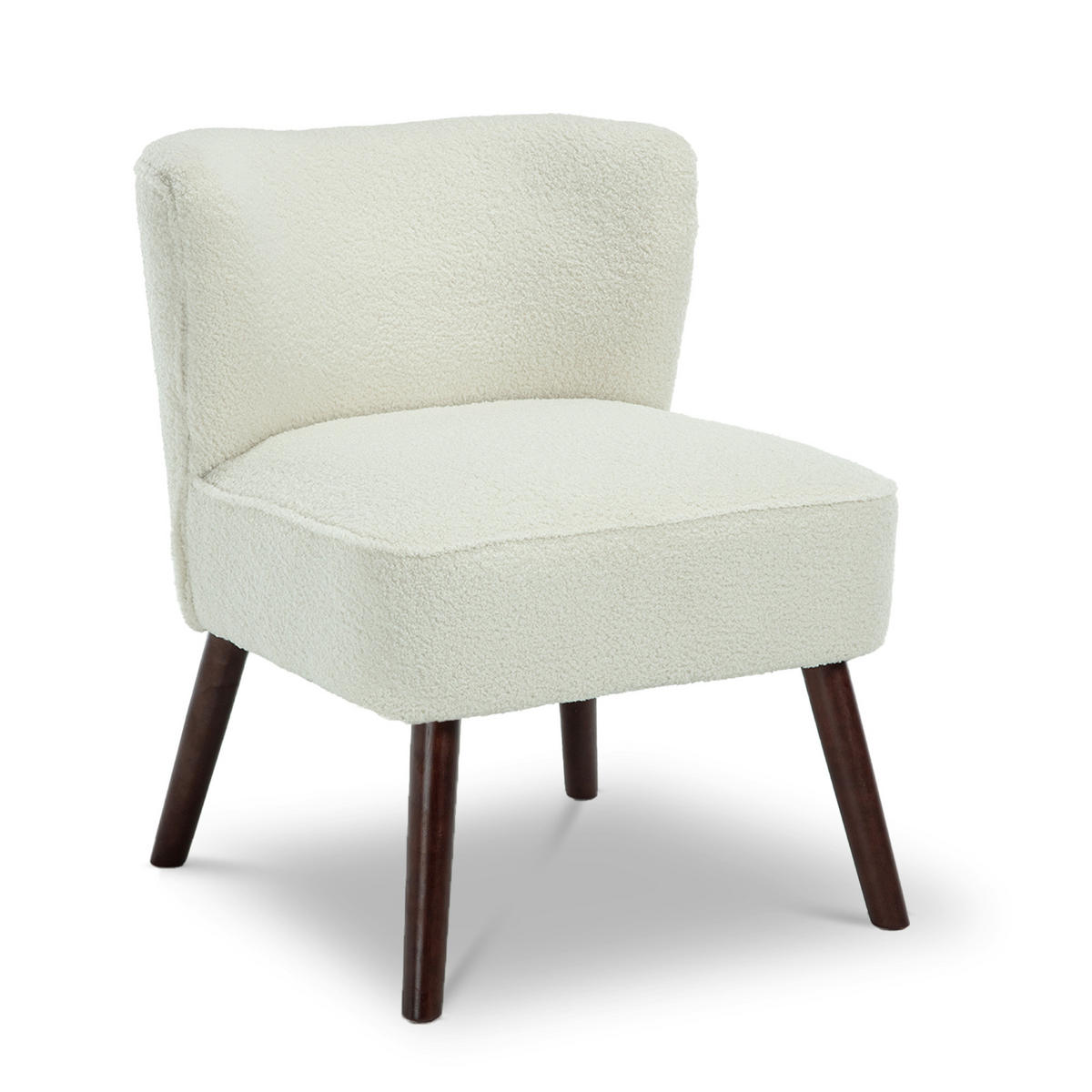 COCKTAILSESSEL 2er-Set Jofi aus weißem Frottee - Dunkelbraun/Weiß, Holz/Textil (56/70.5/67cm) - Sicaan