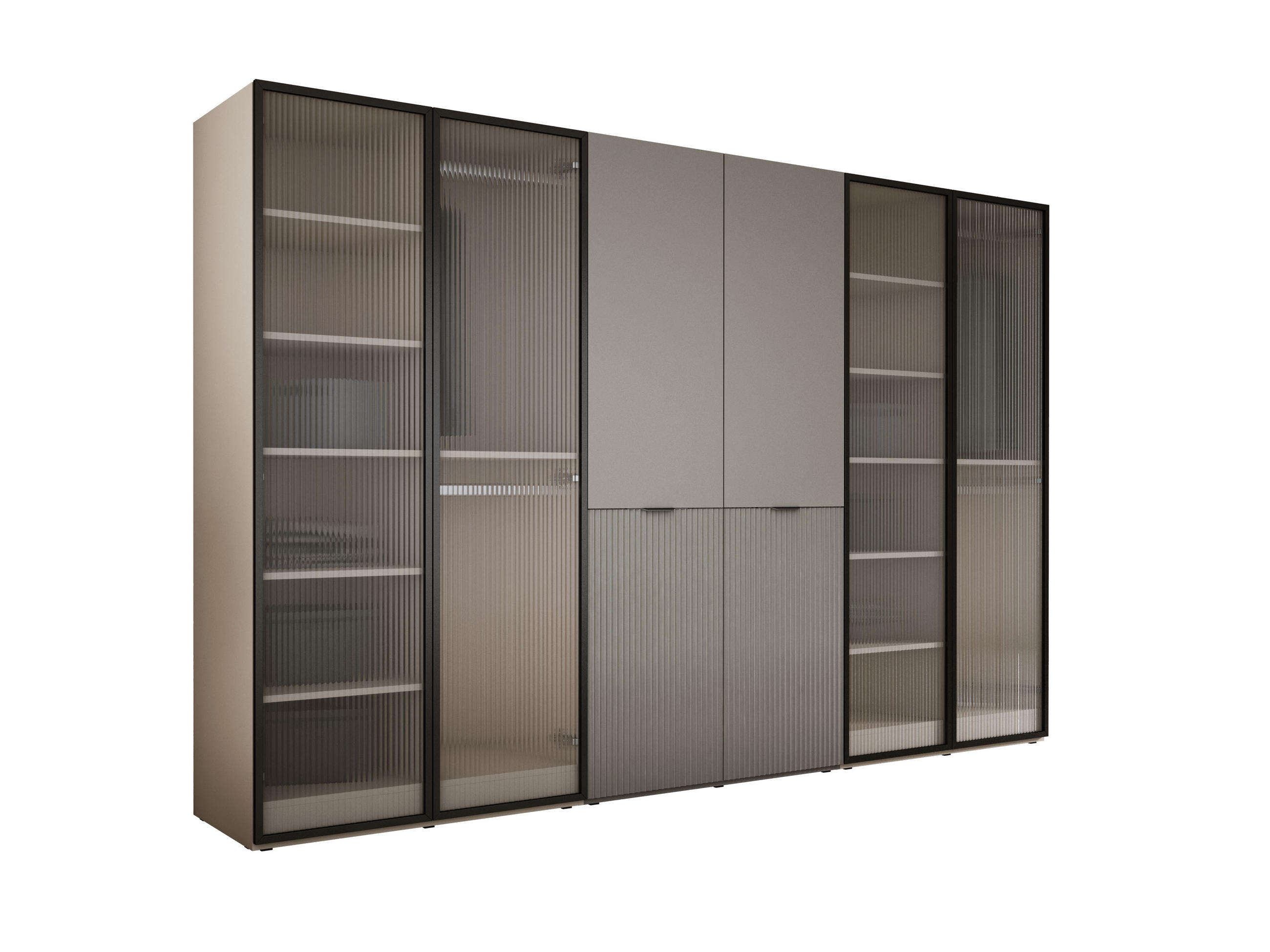 3XE Living Kleiderschrank, Natur, Platin, Natur 300x200x51 cm