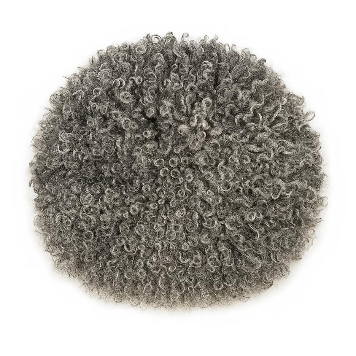 SITZKISSEN Schaffell rund 40 cm Weiß Braun Grau - Grau, Fell (40/40cm) - Provellus