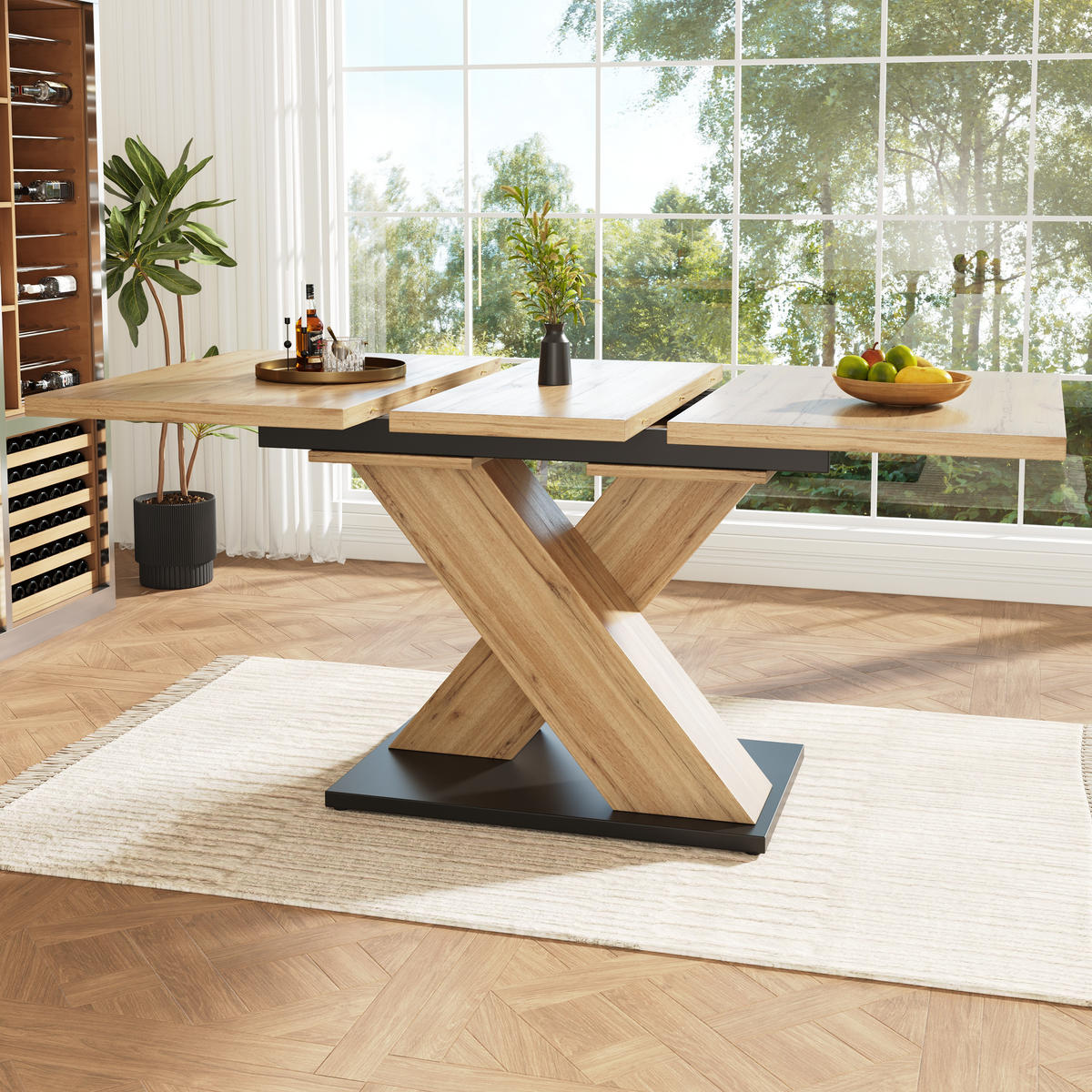 AUSZIEHTISCH 119/80/75 cm in Holzoptik – ausziehbar für 6–8 Personen - Hellbraun, Holzwerkstoff (158.5/80/75cm) - BEAOK
