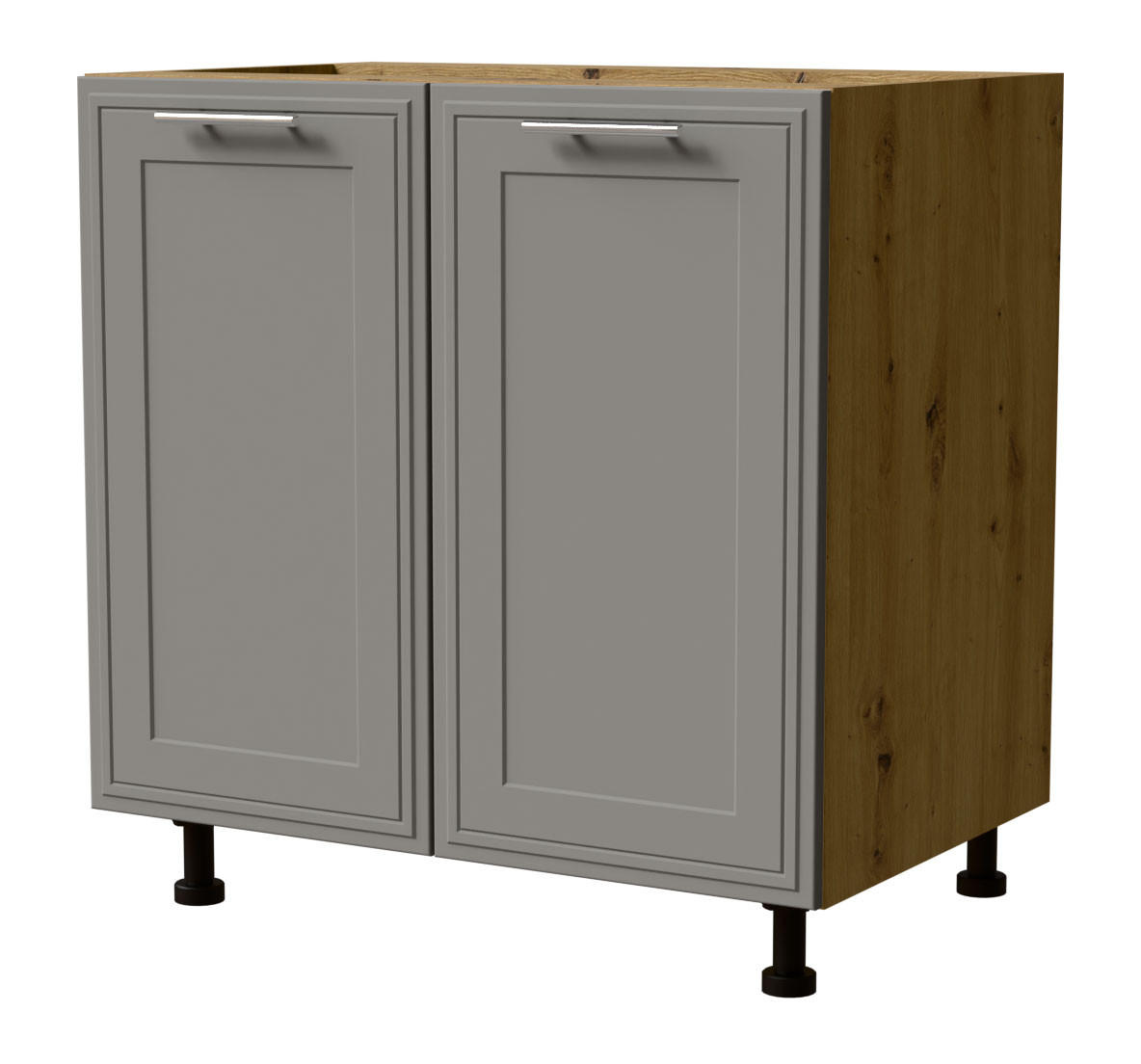 UNTERSCHRANK Salo D11/80 Eiche Artisan / Dust Grey Matt 80 / 50 / 82cm - Eiche Artisan/Grau, Holz/Holzwerkstoff (80/82/50cm) - Feldmann-Wohnen