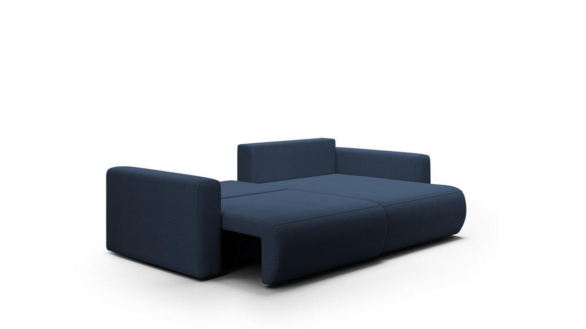 ECKSOFA Chaira Mit Schlaffunktion - Dunkelblau, Holzwerkstoff/Textil (240/149cm) - Fun Möbel