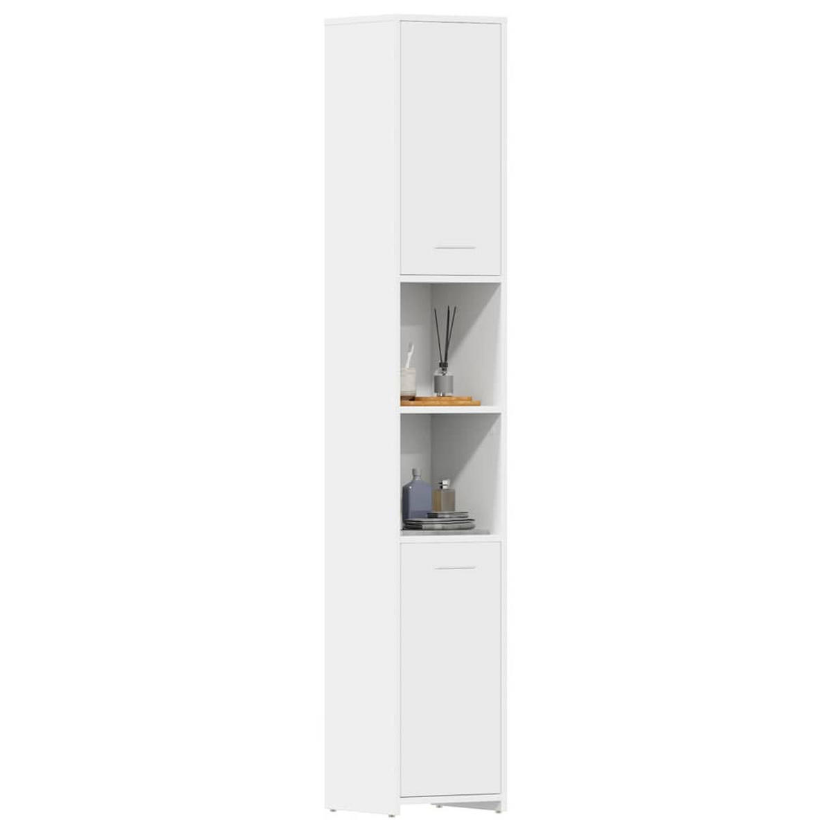 BADEZIMMERSCHRANK Weiss 30/30/183,5 Cm Holzwerkstoff - Weiß, Holzwerkstoff (30/183.5/30cm) - vidaXL