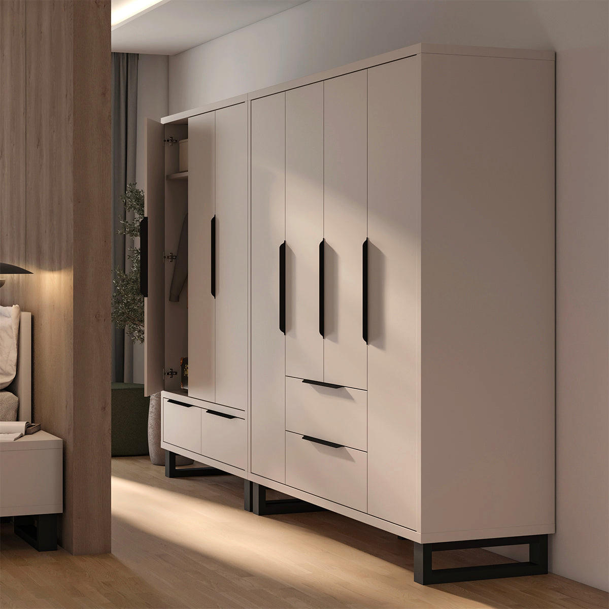 OMARA ZA OBLAČILA Eden Kašmir - kašmir, leseni material (145/210.3/60cm) - Petits-meubles